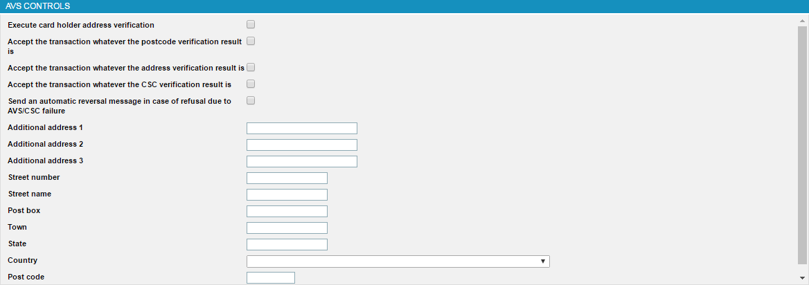 form with different address and activation fields