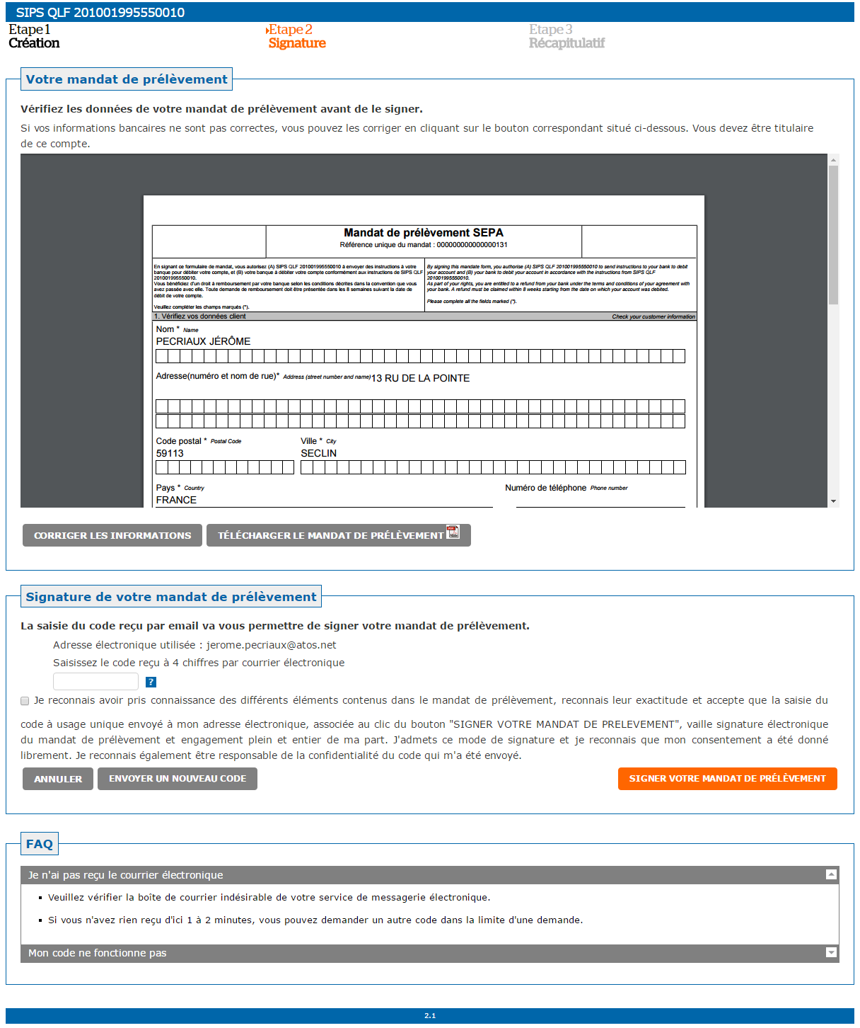 visualisation du mandat et signature du mandat