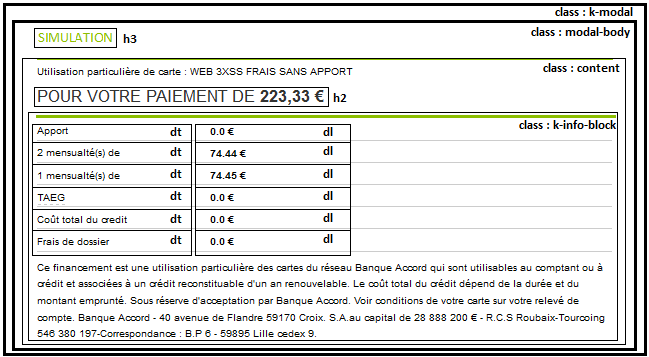 Capture d'écran de la page de simulation